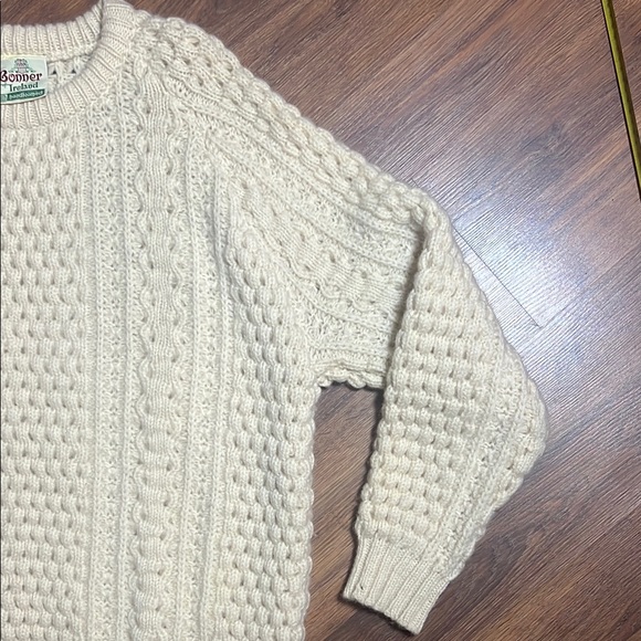 Hand Loomed Cream Cable Knit Sweater - Bonner of Ireland - Picture 3 of 13